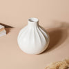 White Ribbed Flower Vase - Flower vase for home decor, office and gifting | Home decoration items