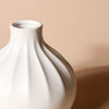 White Ribbed Flower Vase - Flower vase for home decor, office and gifting | Home decoration items