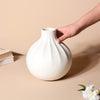 White Ribbed Flower Vase - Flower vase for home decor, office and gifting | Home decoration items