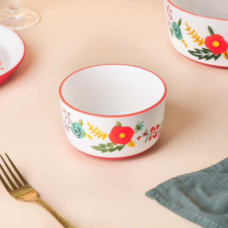 Bloom Red 27 Piece Dinner Set For 6