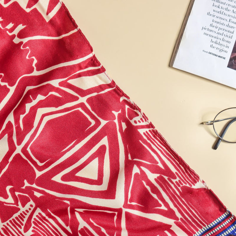 Fuschia Boho Printed Scarf