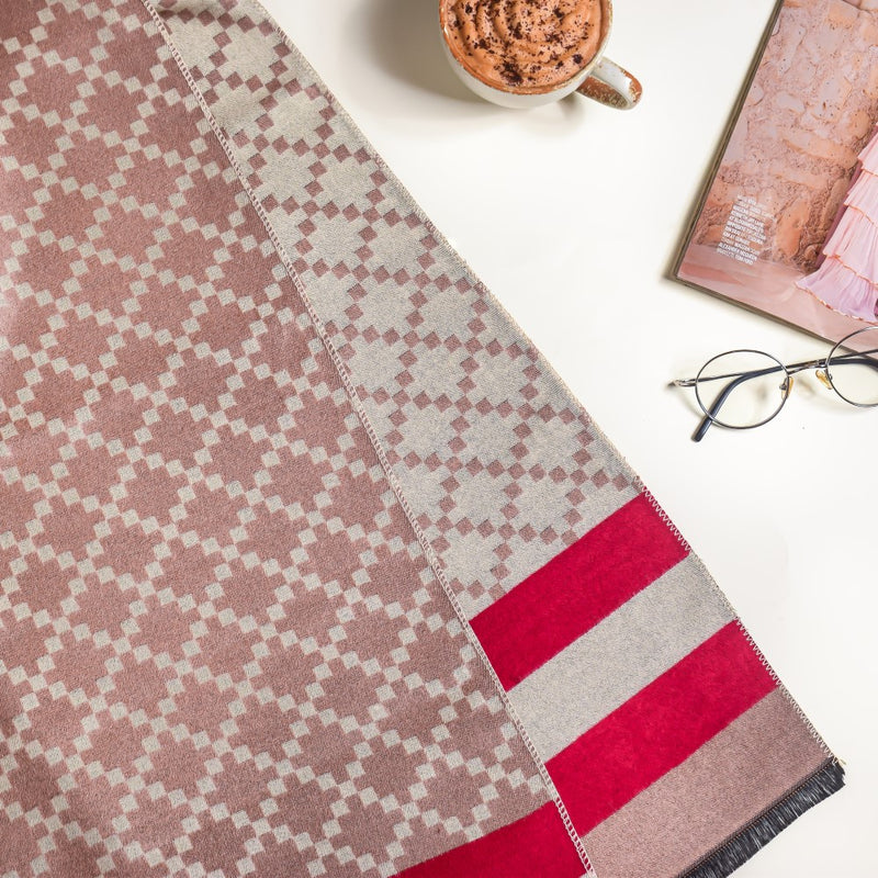 Ribbed And Striped Scarf  For Women