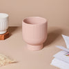 Dusky Pink Glazed Pot - Ceramic flower vase for home decor, office and gifting | Room decoration items