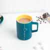 Ocean Blue Ceramic Yellow Walled Mug 400 ml- Mug for coffee, tea mug, cappuccino mug | Cups and Mugs for Coffee Table & Home Decor