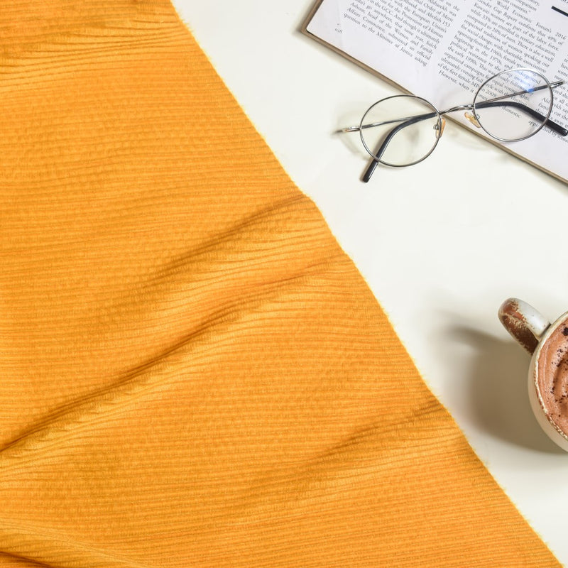 Pleated Hi-Fashion Stole Yellow