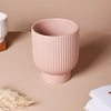 Dusky Pink Ribbed Vase - Flower vase for home decor, office and gifting | Home decoration items