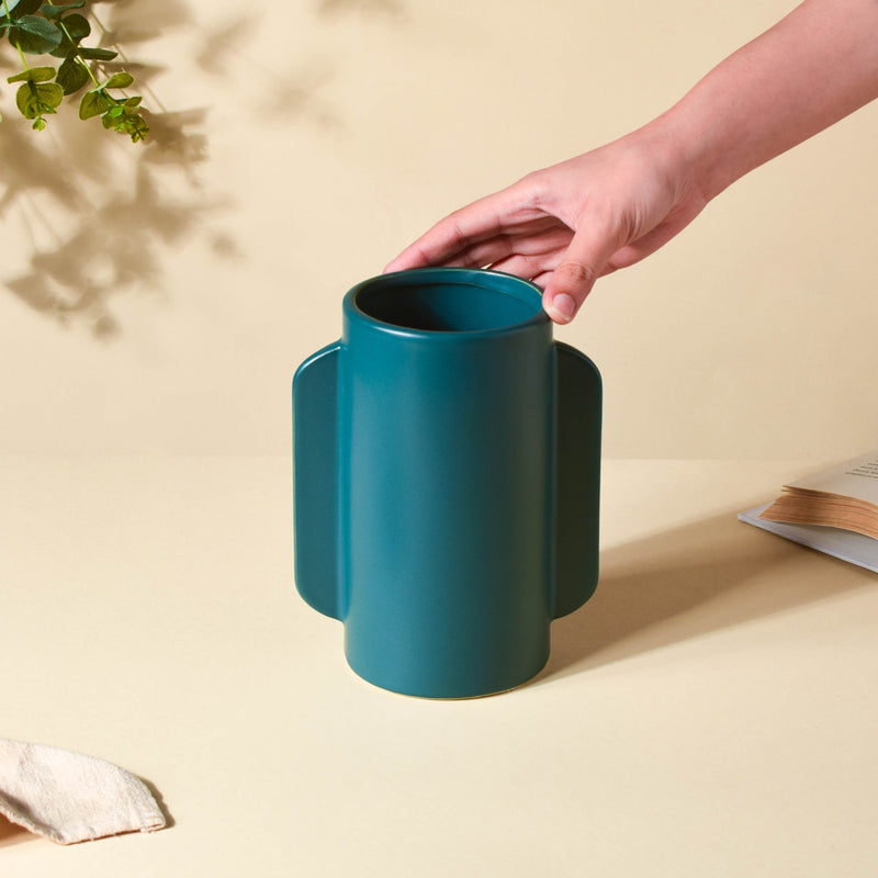 Blue Ornamental Vase - Flower vase for home decor, office and gifting | Home decoration items