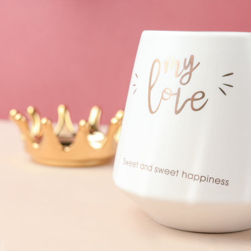 Royal Crown My Love Coffee Cup With Lid 300 ml- Mug for coffee, tea mug, cappuccino mug | Cups and Mugs for Coffee Table & Home Decor