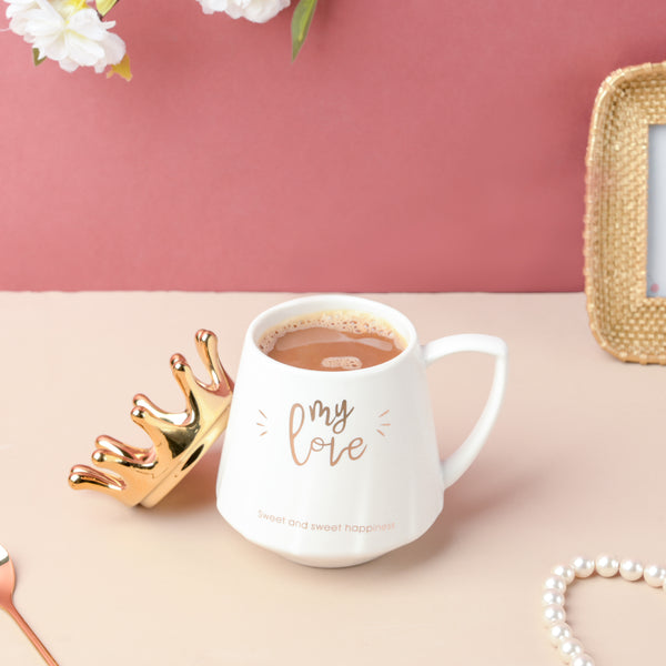 Royal Crown My Love Coffee Cup With Lid 300 ml- Mug for coffee, tea mug, cappuccino mug | Cups and Mugs for Coffee Table & Home Decor