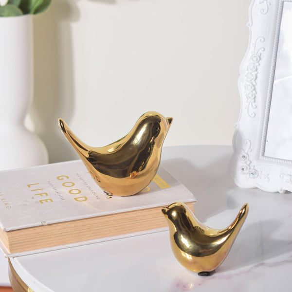 Bird Showpiece Gold Set Of 2 - Showpiece | Home decor item | Room decoration item