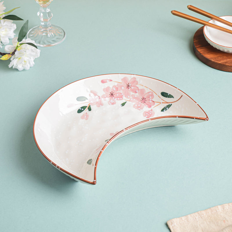 Sakura Moon Plate - Serving plate, snack plate, dessert plate | Plates for dining & home decor