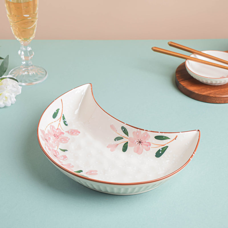 Sakura Moon Plate - Serving plate, snack plate, dessert plate | Plates for dining & home decor