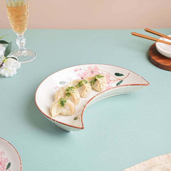 Sakura Moon Plate - Serving plate, snack plate, dessert plate | Plates for dining & home decor