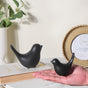 Ceramic Bird Showpiece Black Set Of 2 - Showpiece | Home decor item | Room decoration item