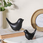 Ceramic Bird Showpiece Black Set Of 2 - Showpiece | Home decor item | Room decoration item