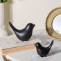 Ceramic Bird Showpiece Black Set Of 2 - Showpiece | Home decor item | Room decoration item