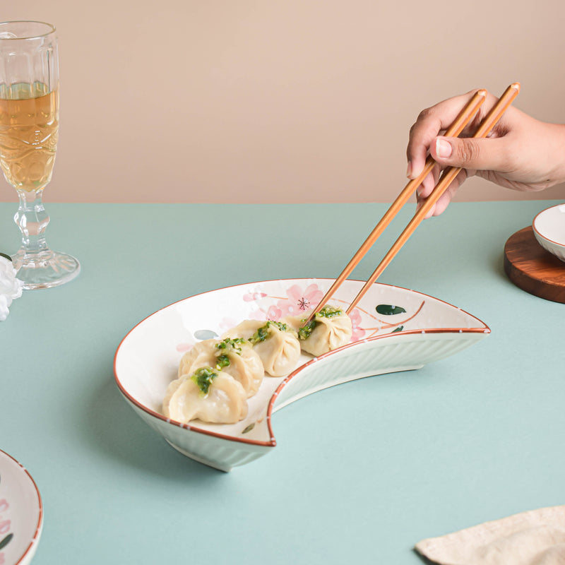 Sakura Moon Plate - Serving plate, snack plate, dessert plate | Plates for dining & home decor