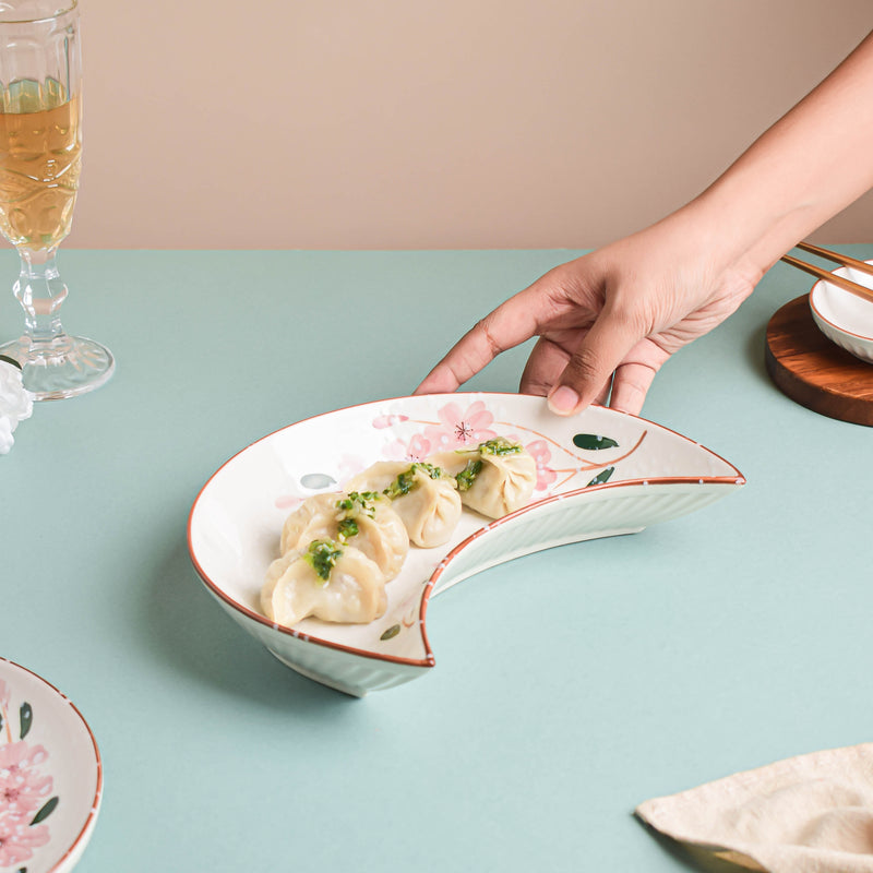 Sakura Moon Plate - Serving plate, snack plate, dessert plate | Plates for dining & home decor