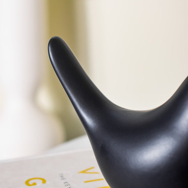 Ceramic Bird Showpiece Black Set Of 2 - Showpiece | Home decor item | Room decoration item