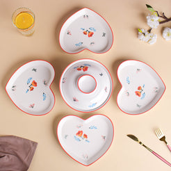 Floral Heart Supper Set For 4