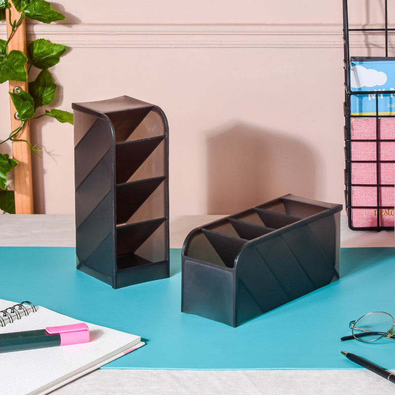 Slanting Desk Organiser Black Set Of 2