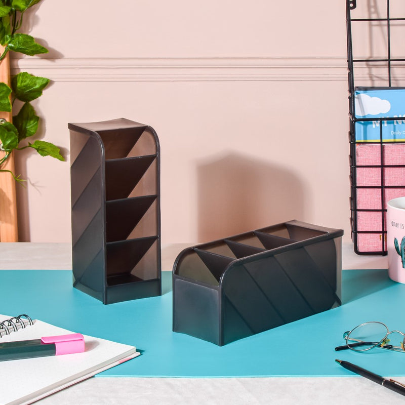 Slanting Desk Organiser Black Set Of 2