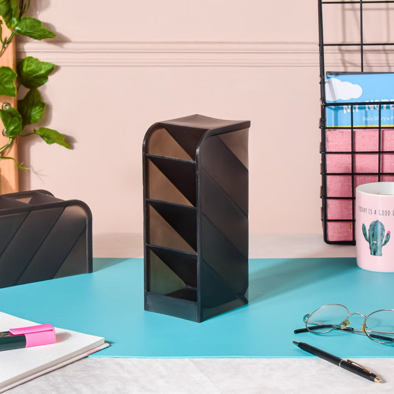 Slanting Desk Organiser Black Set Of 2