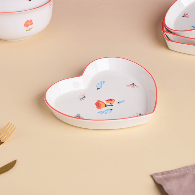 Floral Heart Supper Set For 4