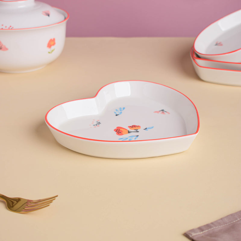 Floral Heart Supper Set For 4