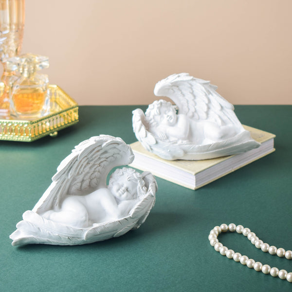 Sleeping Angel Statue White - Showpiece | Home decor item | Room decoration item