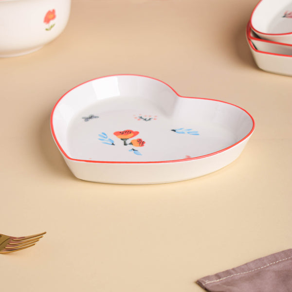 Floral Heart Supper Set For 4