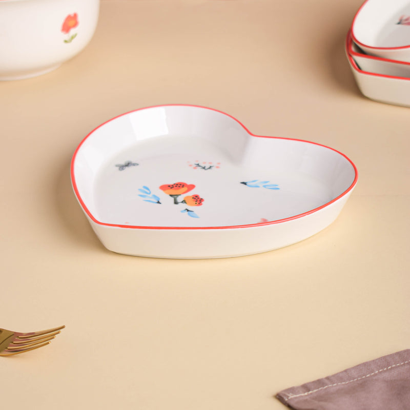 Floral Heart Supper Set For 4