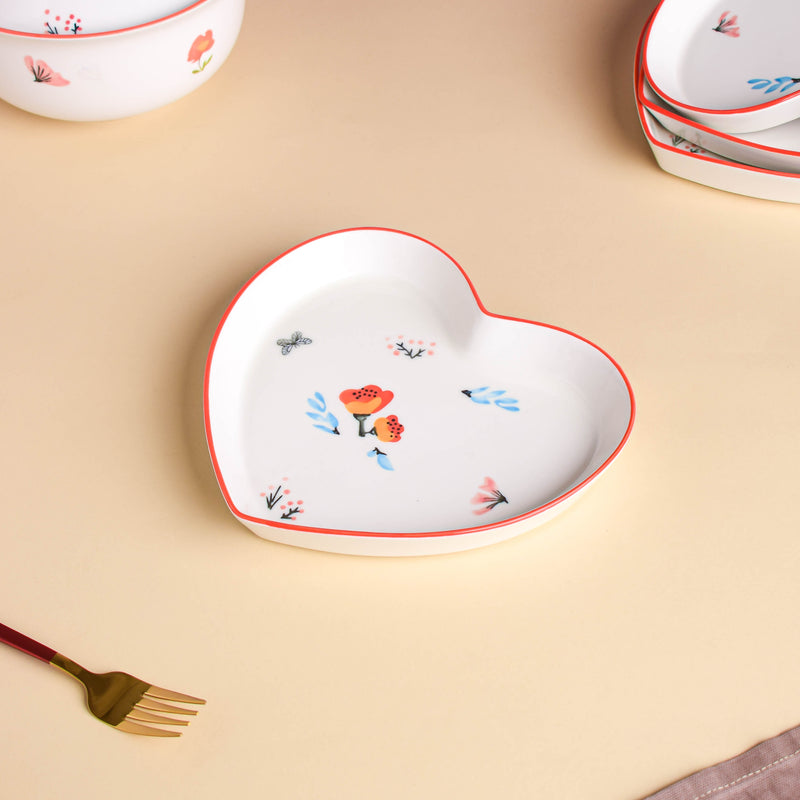 Floral Heart Supper Set For 4