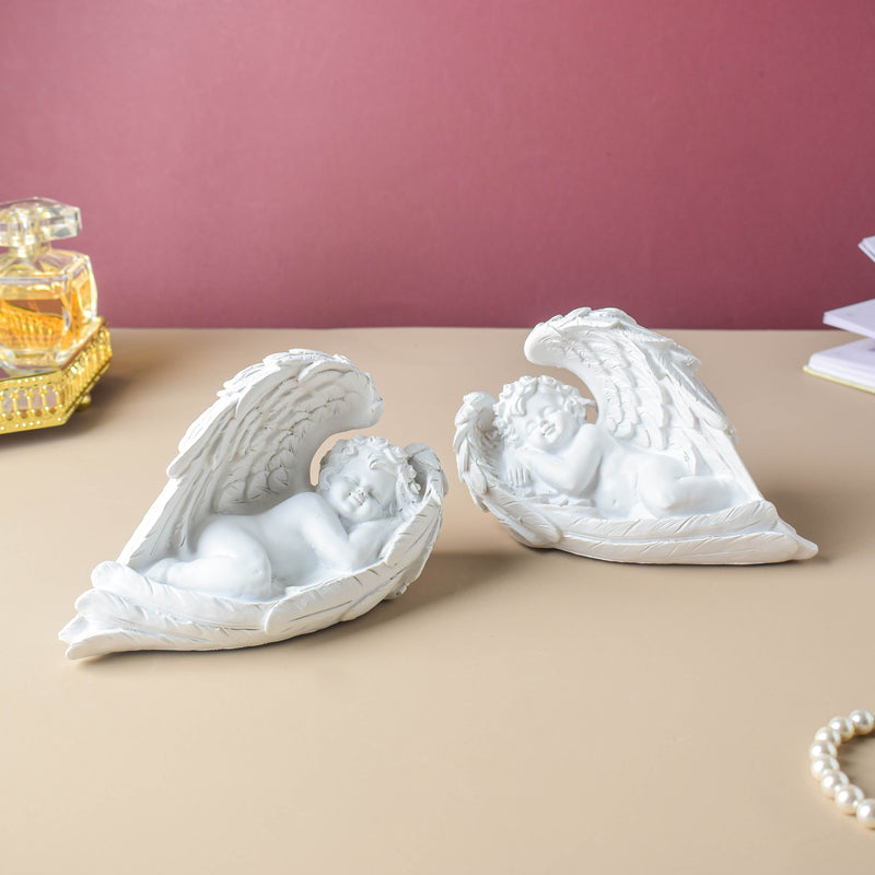 Sleeping Angel Statue White - Showpiece | Home decor item | Room decoration item
