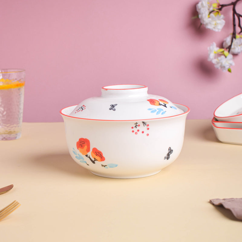Floral Heart Supper Set For 4