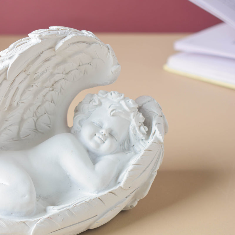 Sleeping Angel Statue White - Showpiece | Home decor item | Room decoration item