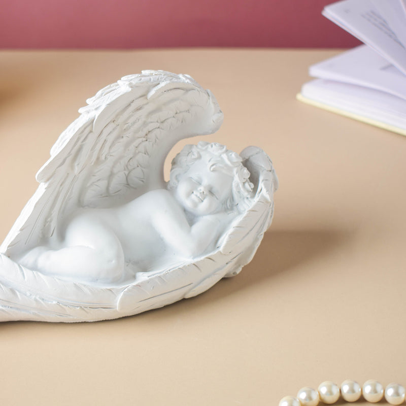 Sleeping Angel Statue White - Showpiece | Home decor item | Room decoration item