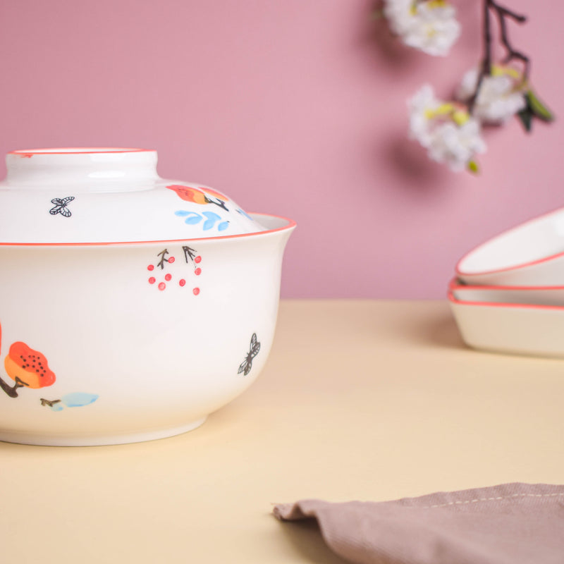 Floral Heart Supper Set For 4