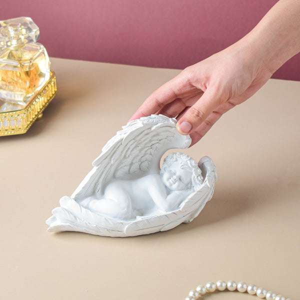 Sleeping Angel Statue White - Showpiece | Home decor item | Room decoration item