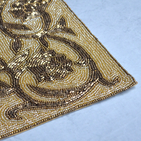 Beads Gold Rectangle Table Mat