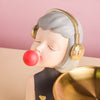 Girl With Headphones Platter - Showpiece | Home decor item | Room decoration item