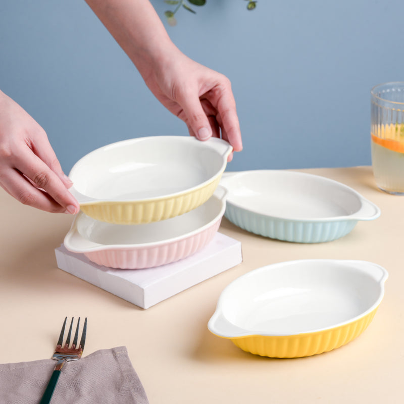 Blue Muffin Oval Baking Plate 6 Inch - Baking Dish