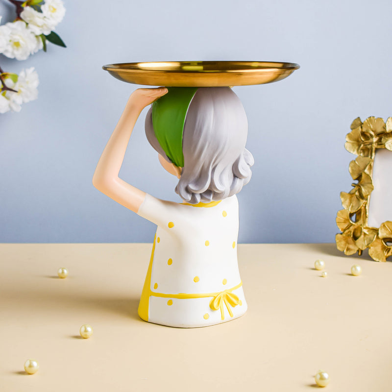 Yellow Girl Platter - Showpiece | Home decor item | Room decoration item