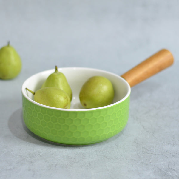 Light Green Bowl with Handle - Serving bowls, noodle bowl, snack bowl | Bowls for dining & home decor