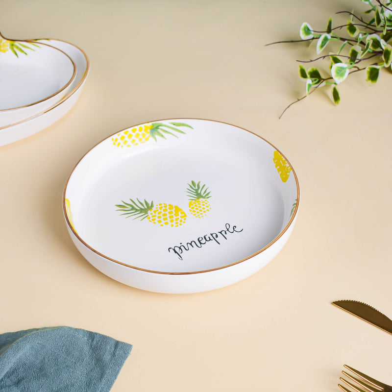 Pineapple Heart Plates Set of 5