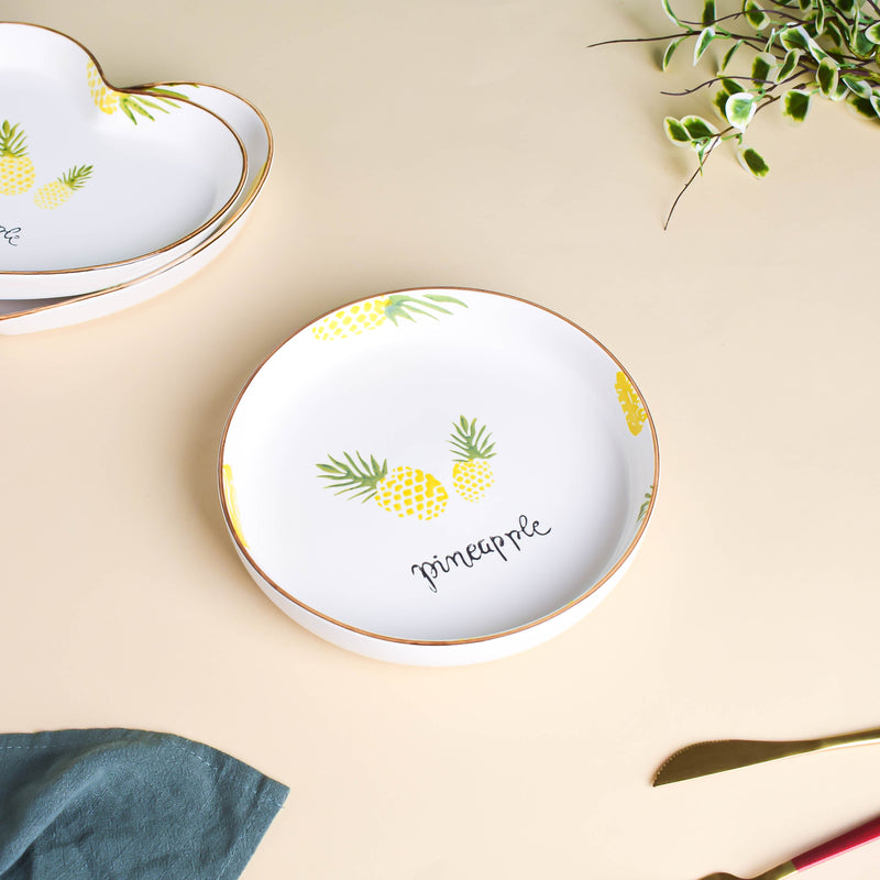 Pineapple Heart Plates Set of 5
