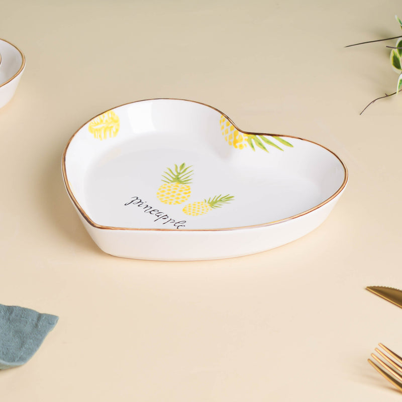 Pineapple Heart Plates Set of 5