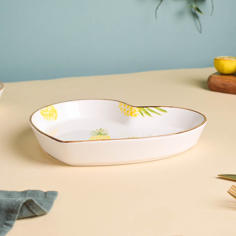 Pineapple Heart Plates Set of 5