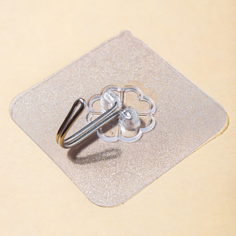 Transparent Hooks - Set of 10 - Wall hook/wall hanger for wall decoration & wall design | Home & room decoration ideas