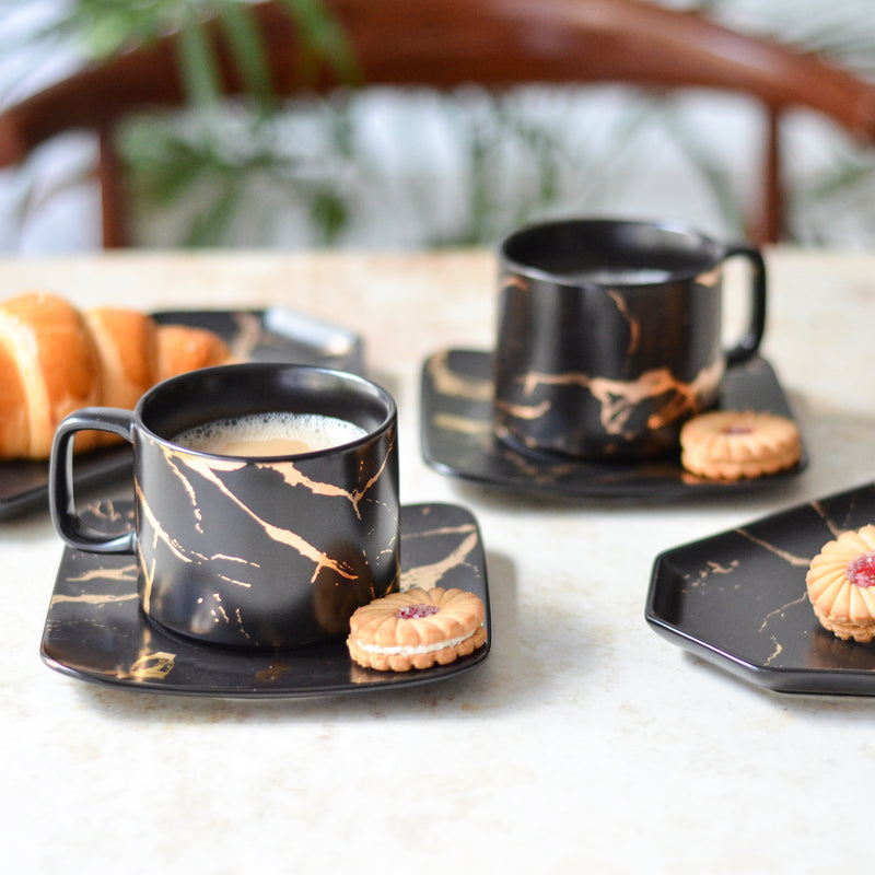 Marble Tea Cup and Saucer- Tea cup, coffee cup, cup for tea | Cups and Mugs for Office Table & Home Decoration